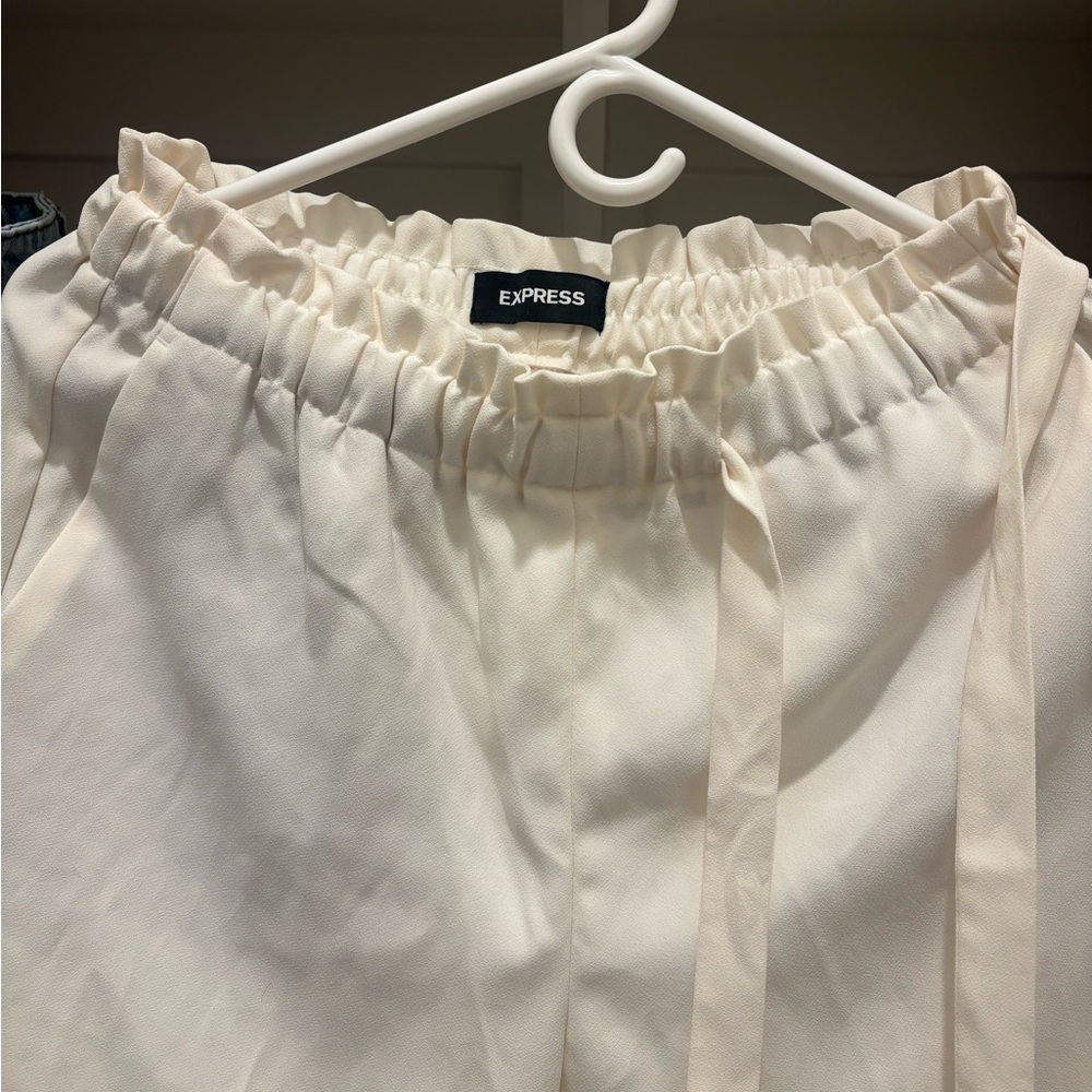 Express Ivory Elastic Waist Pants